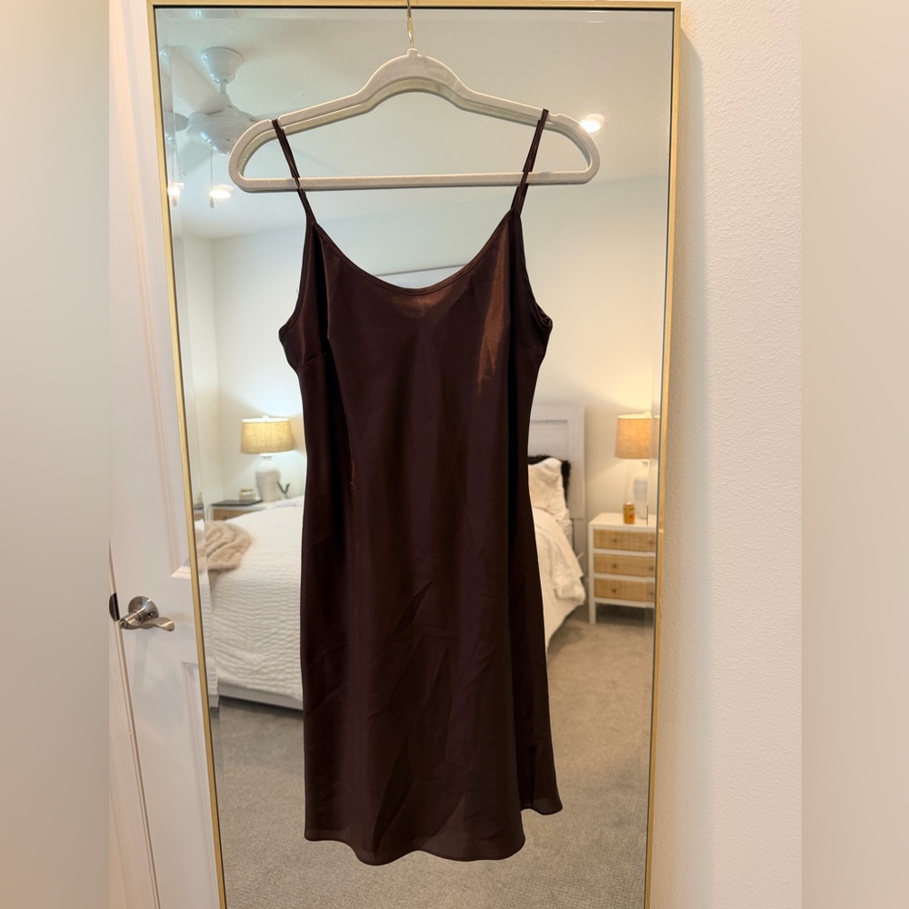 Simple Slip Dress in Chocolate Brown